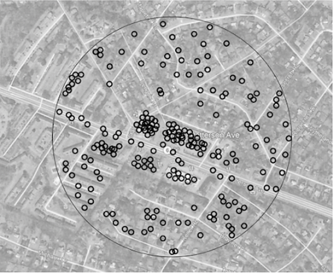picture of geolocation data on a map