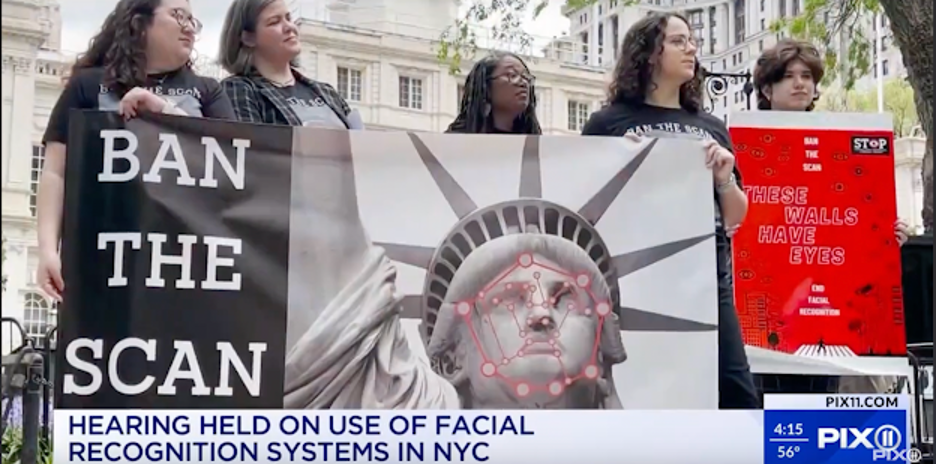 Me at a S.T.O.P Rally about facial recognition
